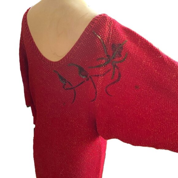 Vintage handmade knit maxi tube 'bird' dress with sparkle - Picture 3 of 16